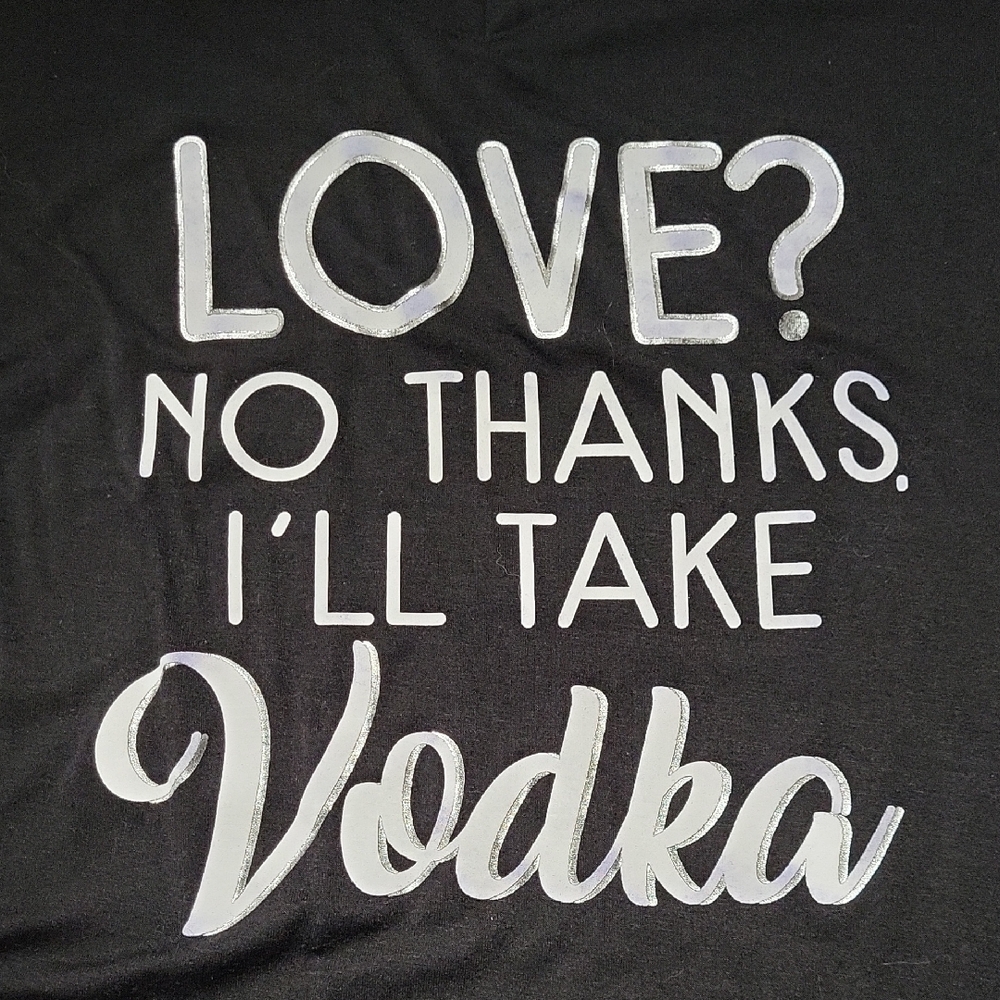 Boutique 1X Black Graphic Tee with Vodka Quote